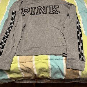 Women’s/Jr Sm PINK Victoria Secret Gray lightweight sweatshirt, mid waist